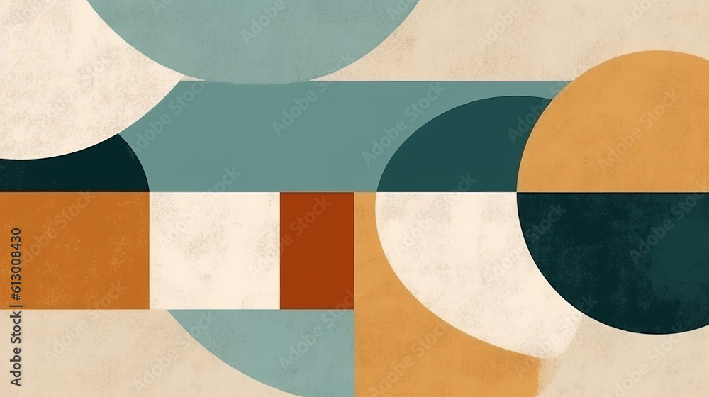 Aufkleber An abstract painting with circular shapes. Generative ai