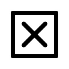 Close icon with cross and square