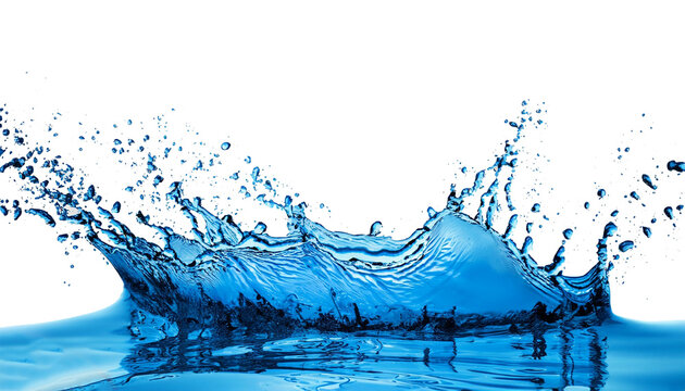 Isolated water splash on transparent background. Generative AI