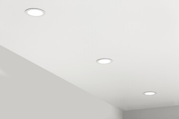 White ceiling with modern lighting in room - Powered by Adobe