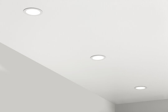 White ceiling with modern lighting in room