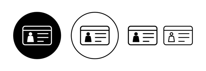 License icon vector for web and mobile app. ID card icon. driver license, staff identification card