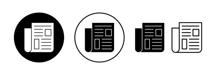 Fototapeta premium Newspaper icon vector for web and mobile app. news paper sign and symbolign
