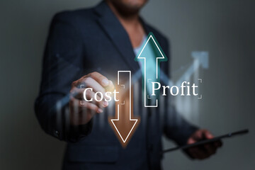 Cost and quality control, business strategy and project management concept.