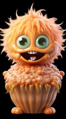Cute and adorable Halloween cupcake monster 