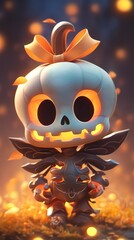 Cute and adorable Halloween or Day of the Dead sugar skull skeleton