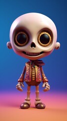 Cute and adorable Halloween or Day of the Dead sugar skull skeleton