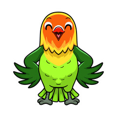 Cute fischer love bird cartoon