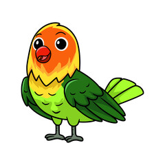 Cute fischer love bird cartoon