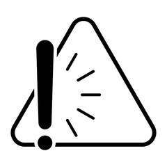 alert risk icon, triangle with exclamation, important information thin line web symbol. Vector illustration. stock image. - obrazy, fototapety, plakaty