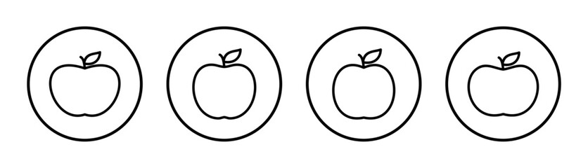 Apple icon set illustration. Apple sign and symbols for web design.