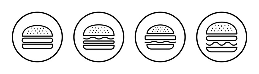 Burger icon set illustration. burger sign and symbol. hamburger