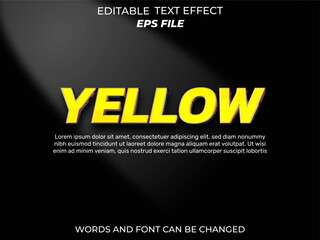 yellow text effect, font editable, typography, 3d text. vector template