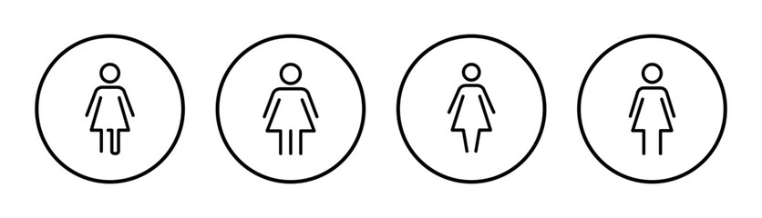 Female icon set illustration. woman sign and symbol