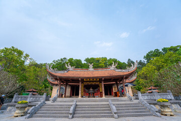 Top view of Hung King Temple, Phu Tho Province, Vietnam. Lac Long Quan Temple of Hung Kings Temple...