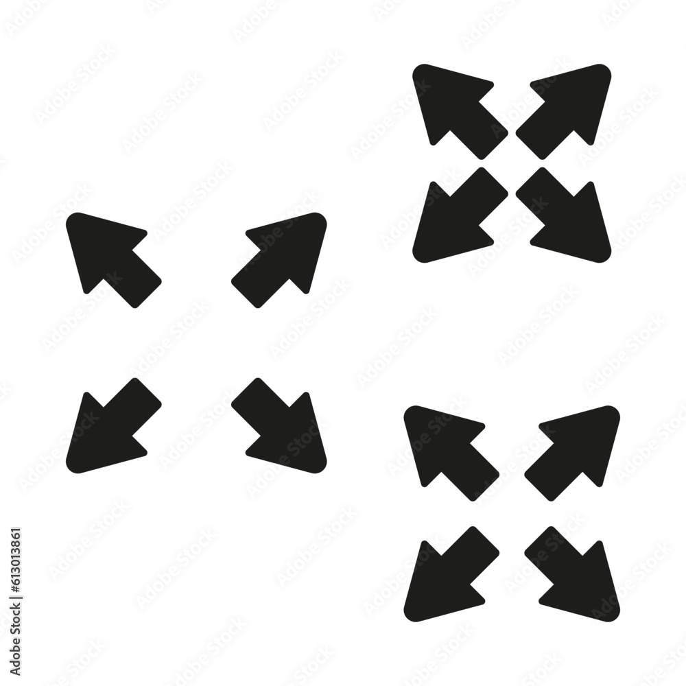 Poster full screen and exit full screen icon set. size icon. vector illustration. stock image.