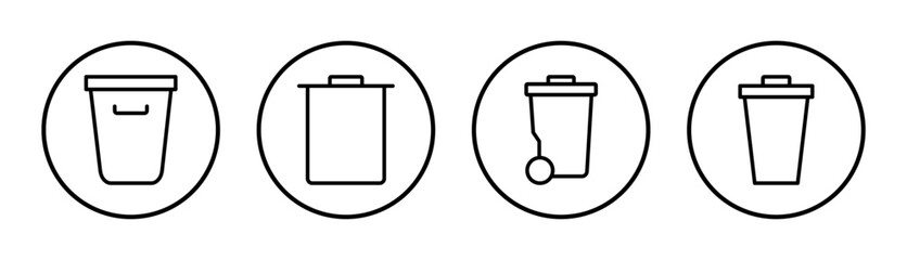 Trash icon set illustration. trash can icon. delete sign and symbol.