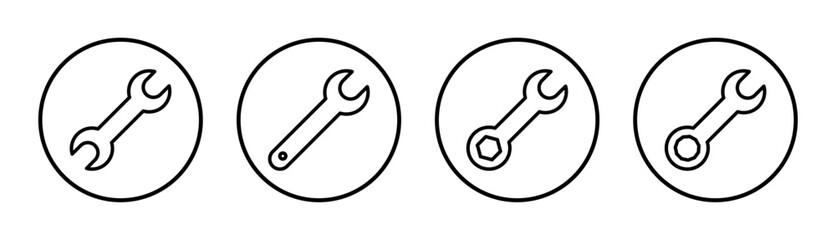 Wrench icon set illustration. repair icon. tools sign and symbol