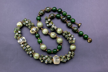 Unique colorful gemstone necklace, handmade jewelry concept, promotional photo for an online jewelry store