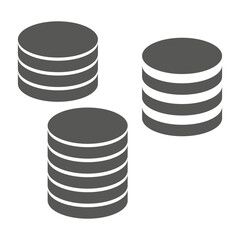 Database icon. server cylinders. Vector illustration. stock image.