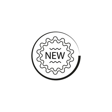 new icon, logo, stamp novelty, star seal. Vector illustration. stock image.