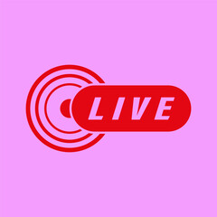 live icon for podcast online. Vector illustration. stock image.