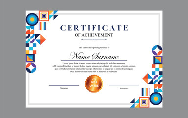 Fototapeta premium modern simple certificate design a4 geometric luxury certificate