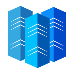 Blue Databank. Server Background. Blue rack. Vector illustration. stock image.