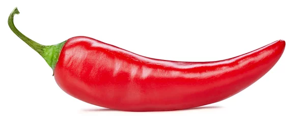 Keuken foto achterwand Hete pepers Chili pepper isolated on white Clipping Path