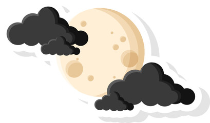 Full Moon Vector Illustration Sticker