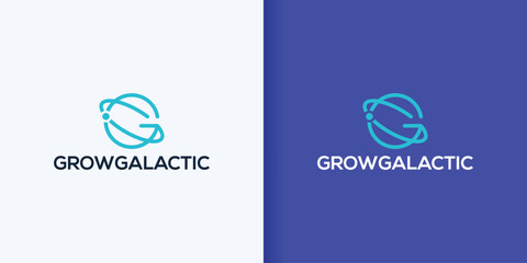 Modern Galaxy growth Logo Design Vector Illustration Stock Illustration