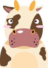 Cow . Foolish face of wildlife animals .