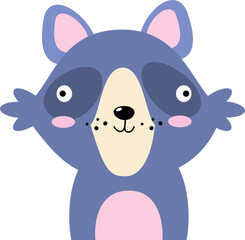 Obraz premium Raccoon . Foolish face of wildlife animals .