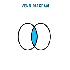 Venn diagram template flat style illustration