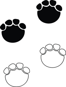 elephant step icon. elephant foot print steps sign. outline elephant step symbol. flat style.