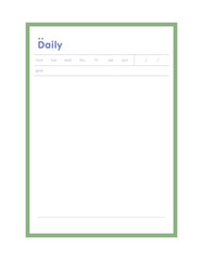 Daily Planner. (Green) 