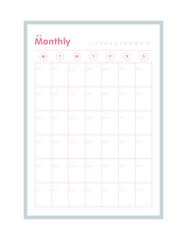 Monthly Planner. (Pink) 