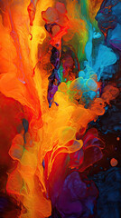 a colorful painting with lots of colors