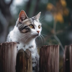 Australian Mist Cat on Fence