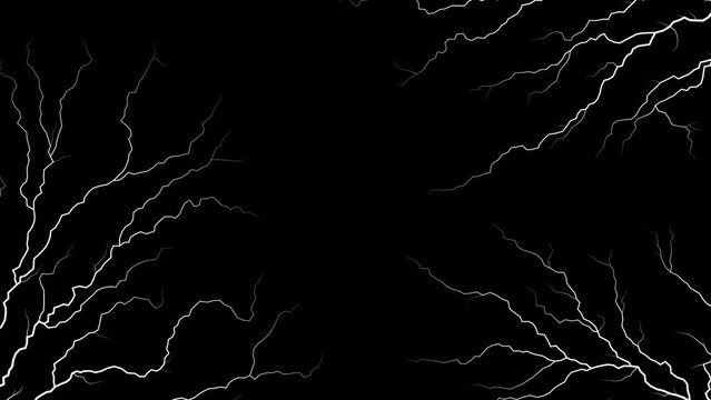 Growing tree roots or veins. Lightning bolt, lines growth. Motion background