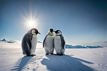 two penguins on the ice