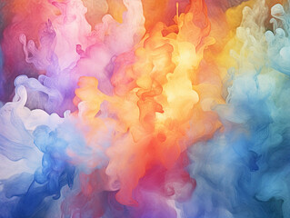 Fototapeta na wymiar Watercolor Smoke Textured Background Colorful Pastel Illustration Generative AI