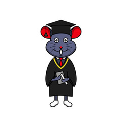 Illustration of a mouse graduating from college