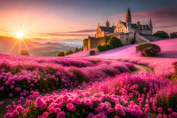 sunrise over the castle