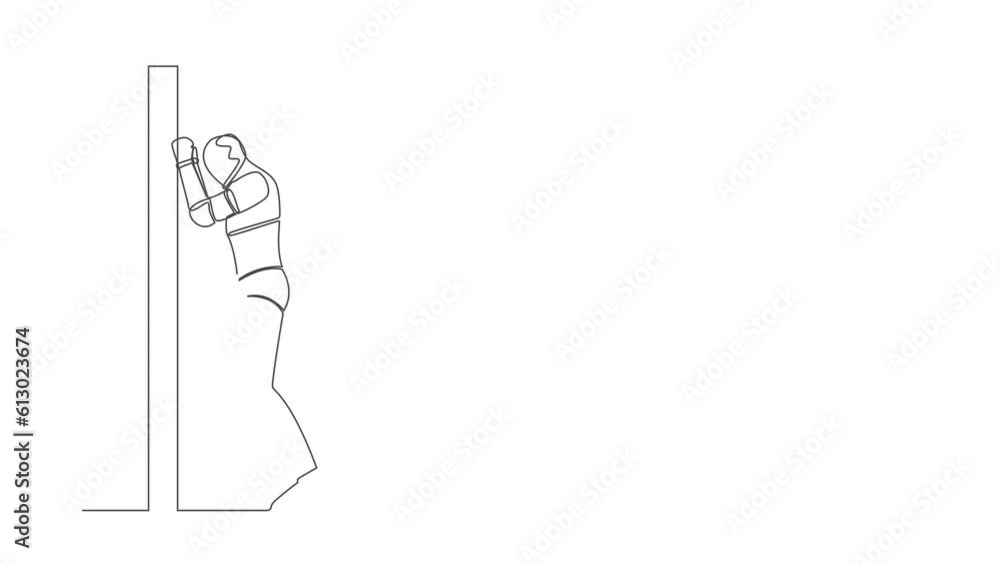 Poster animated self drawing of continuous line draw robot crying lost opportunity. depressed with wailing 