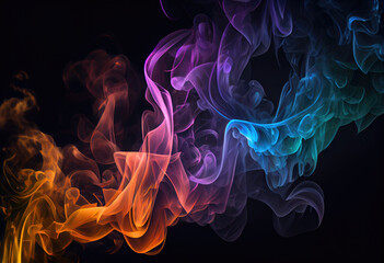 Fototapeta premium Multi Color Smoke Backgrounds Wispy Vibrant Wallpaper AI