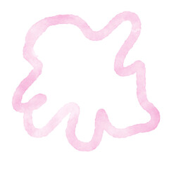 Pink Watercolor Outline Abstract Shapes