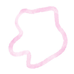 Pink Watercolor Outline Abstract Shapes