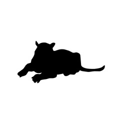 Black tiger silhouettes vector
