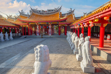 Nagasaki, Japan - Nov 28 2022: Confucius Shrine (Koshi-byo) built in 1893 by Nagasaki's Chinese...